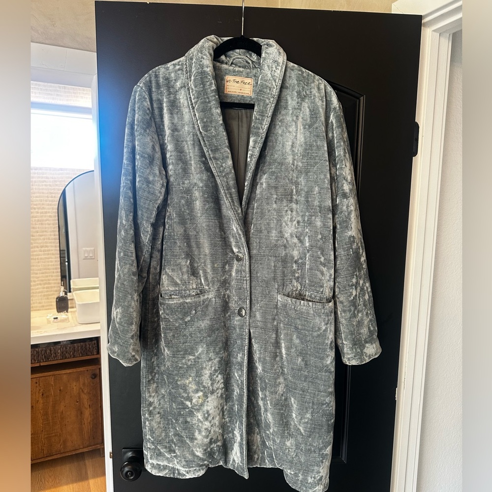 Free People We The Free Crushed Velvet Duster